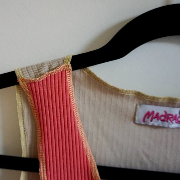 Vintage Madrag Y2K Colorblock Contrast-Seam Crop Top - Picture 6 of 7